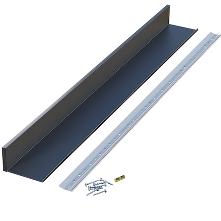 Designs Of Distinction 4"W x 36"L Aluminum Slimline Channel Shelf - Flat Black 01CHSHLF0436WR1